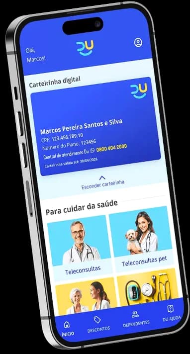 Aplicativo Du com a carteirinha digital do associado